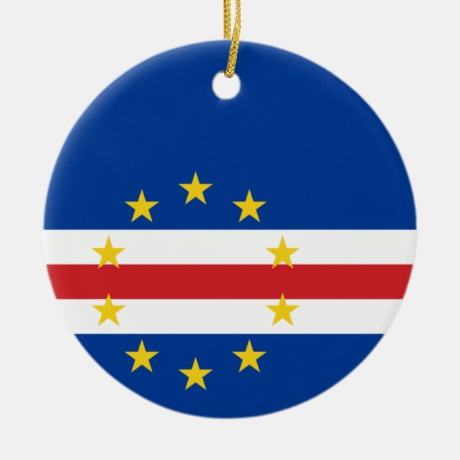 Cape Verde Fahne Keramik Ornament (Vorne)