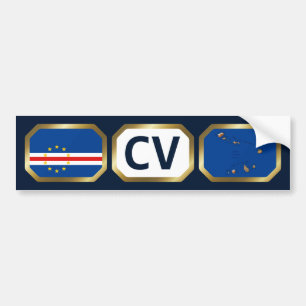 Cape Verde Flag Map Code Autoaufkleber