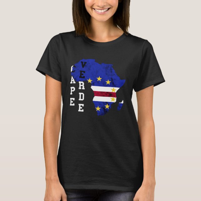 Cape Verde Map Cape Verdian Roots Archipelago Isla T-Shirt (Vorderseite)