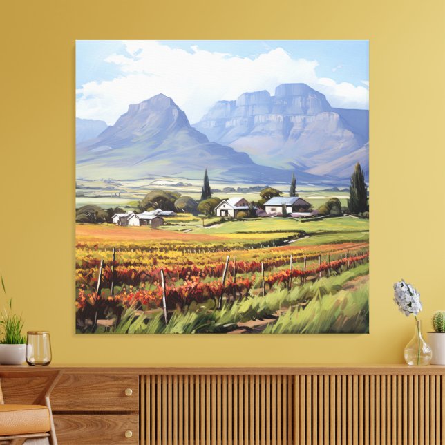 Cape Winelands Boland Landscape Südafrika Szene Leinwanddruck (Insitu (Wohnzimmer))