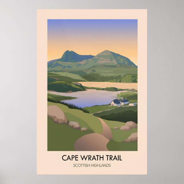Cape Wrath Trail Weitwanderweg Reise Poster (Vorne)