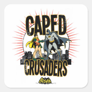 Caped Crusaders Graphic Quadratischer Aufkleber