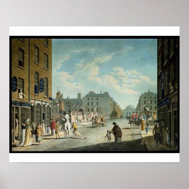 Capel Street with the Royal Exchange, Dublin, 1800 Poster (Vorne)
