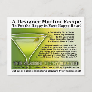 Caper Berry Filthy Martini Rezept Postkarte