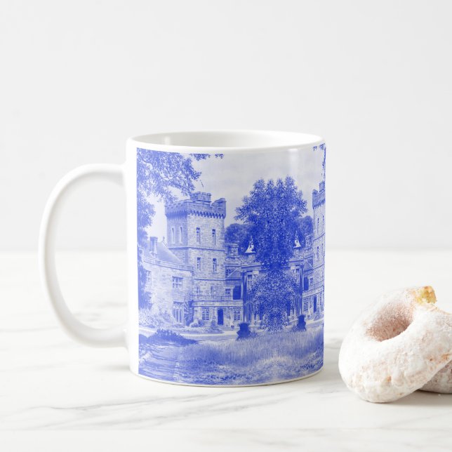 Capernwray Hall (blau) - Kaffeetasse (Mit Donut)
