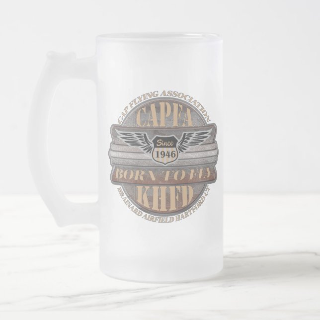 CAPFA-Tasse Mattglas Bierglas (Links)