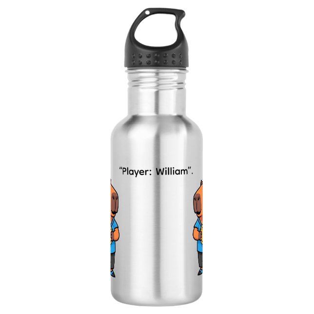Capibara Arcade Gamer Water Bottle Edelstahlflasche (Vorderseite)