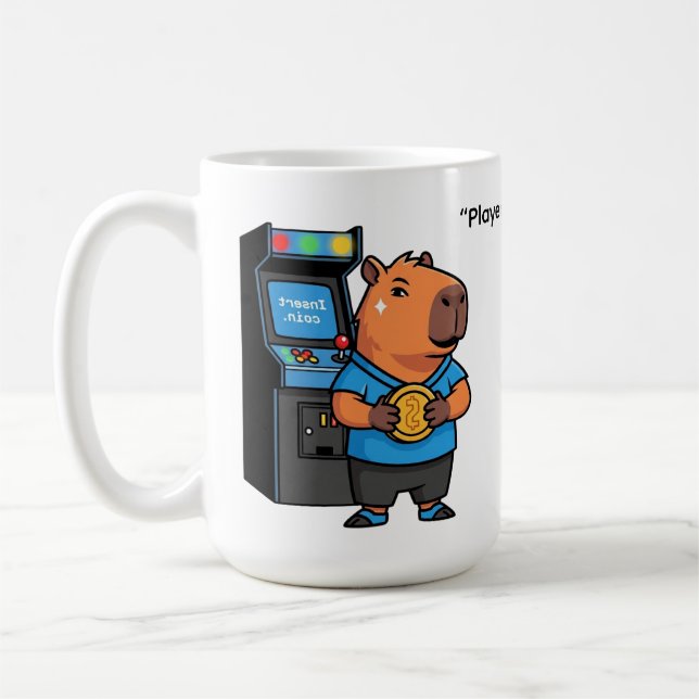 Capibara Arcade Gamer Water Bottle Kaffeetasse (Links)