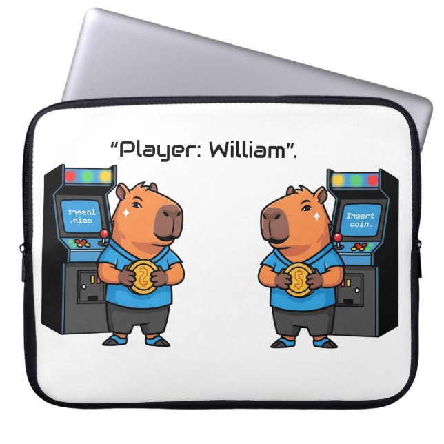 Capibara Arcade Retro Laptop Sleeve (Vorderseite)