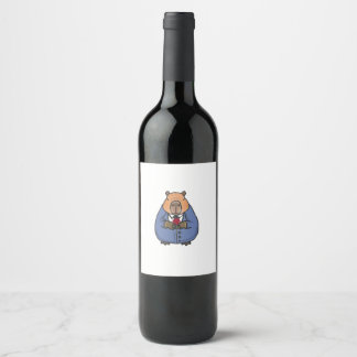 Capibara valentine's day wine weinetikett