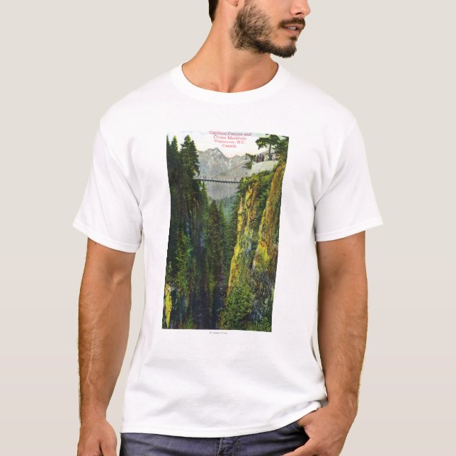 Capilano Schlucht-Ansicht des Kronen-Berges T-Shirt (Vorderseite)