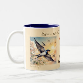 Capistrano Barn Schwalben im Goldenen Sonnenunterg Zweifarbige Tasse