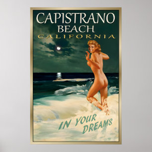 CAPISTRANO BEACH CA Original Marilyn Monroe Reise Poster