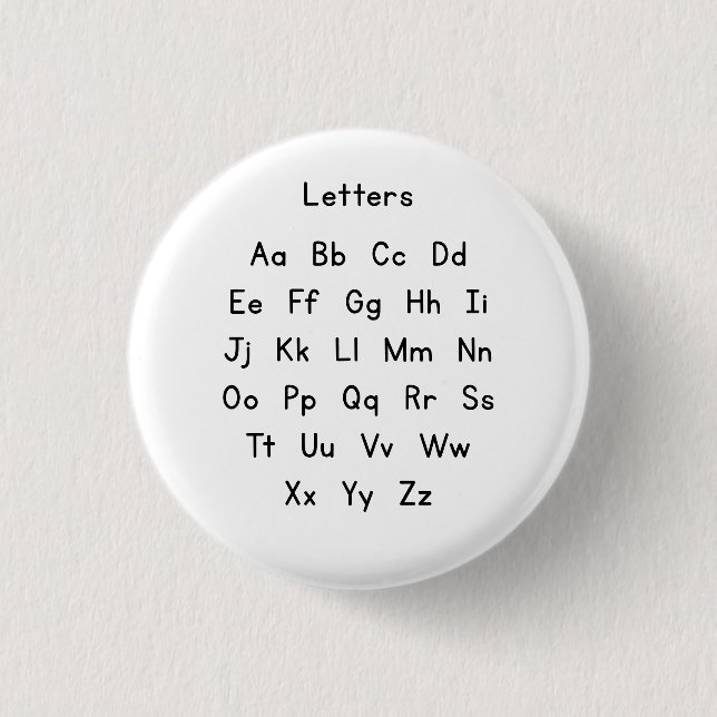 Capital and Small Alphabet letters Button (Vorderseite)