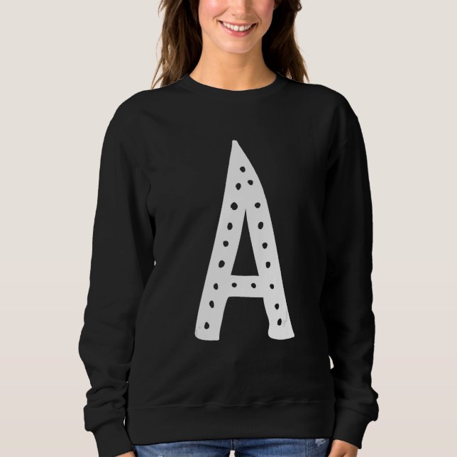 Capital Letter A Monogram Initial Alphabet Sweatshirt (Vorderseite)