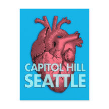 Capitol Hill Seattle Heart Love Postcard