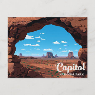 Capitol Reef Arch Canyon Vintage Kunst Postkarte