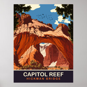 Capitol Reef, Hickman Bridge, Reise Poster