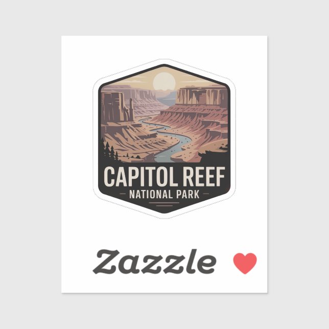 Capitol Reef National Park Retro-Abzeichen Aufkleber (Blatt)