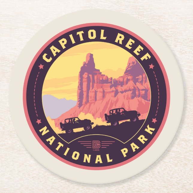 Capitol Reef National Park Runder Pappuntersetzer (Vorderseite)