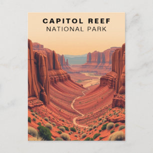 Capitol Reef National Park Vintage USA Postkarte