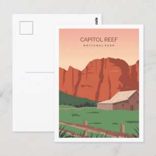 Capitol Reef Utah Berühmte Reiseziel-Illustration Postkarte
