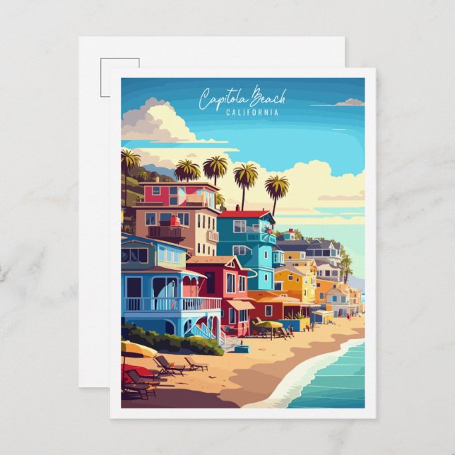 Capitola Beach California USA Vintage Reise Postkarte (Vorne/Hinten)