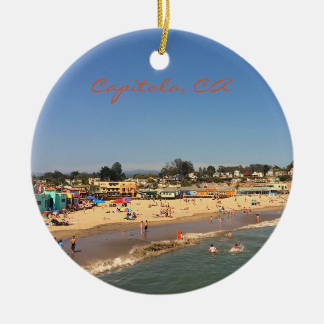 Capitola, CA-Weihnachtsverzierung Keramik Ornament (Vorne)
