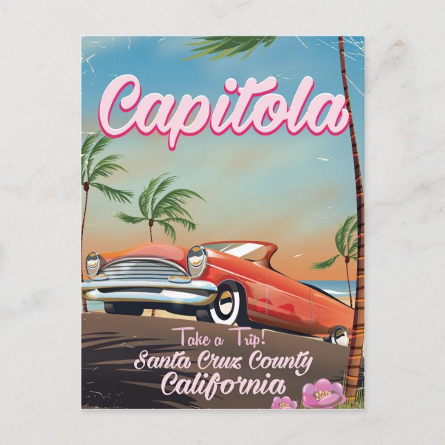 Capitola California Vintage Reiseposter Postkarte (Vorderseite)
