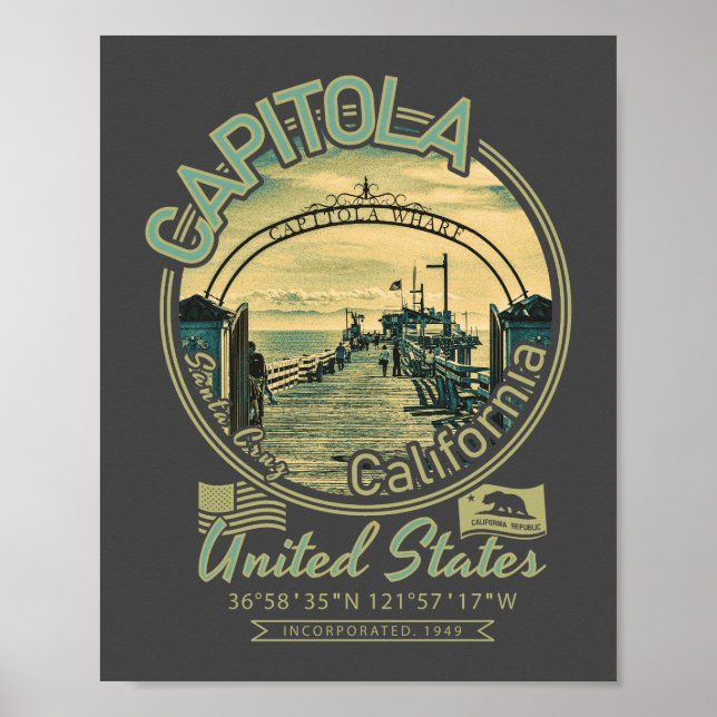 CAPITOLA SANTA CRUZ CALIFORNIA - CAPITOLA WHARF POSTER (Vorne)
