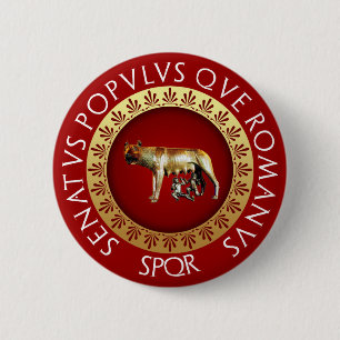 Capitoline Wolf Button