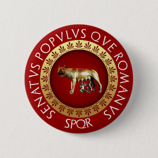 Capitoline Wolf Button