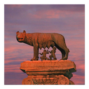 Capitoline Wolf Rom Symbol Mythos Bronze-Skulptur Fotodruck