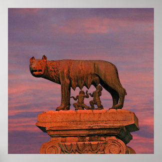 Capitoline Wolf Rom Symbol Mythos Bronze-Skulptur Poster
