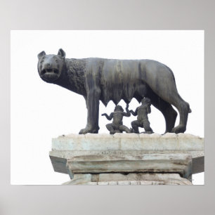 Capitoline Wolf-Statue (Sie-Wolf Säugling), Poster