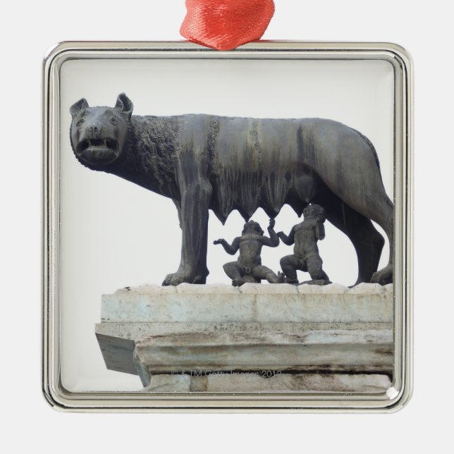 Capitoline Wolf-Statue (Sie-Wolf Säugling), Silbernes Ornament (Vorne)