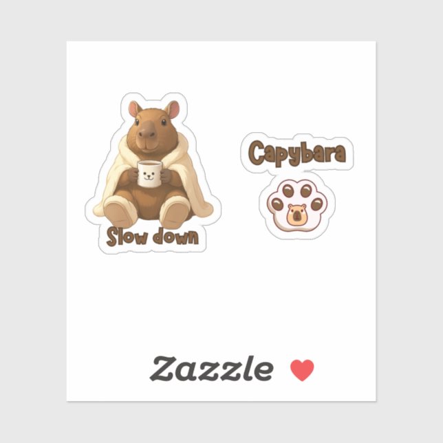 Capivara Relax tomando chá de pantufas Aufkleber (Blatt)