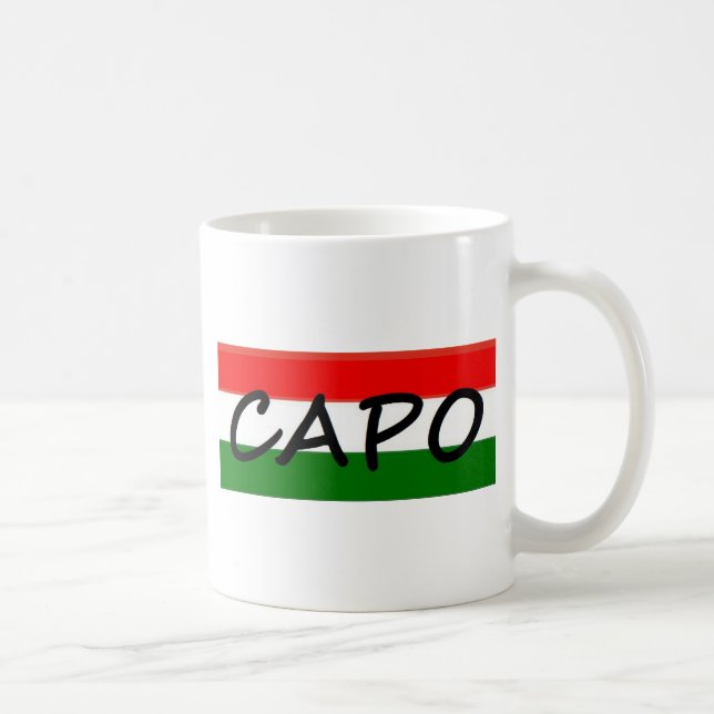 CAPO, Capo bedeutet CHEF! auf italienisches und Kaffeetasse (Rechts)