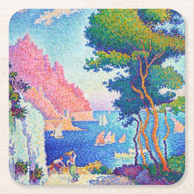 Capo di Noli, Signac Rechteckiger Pappuntersetzer (Vorderseite)