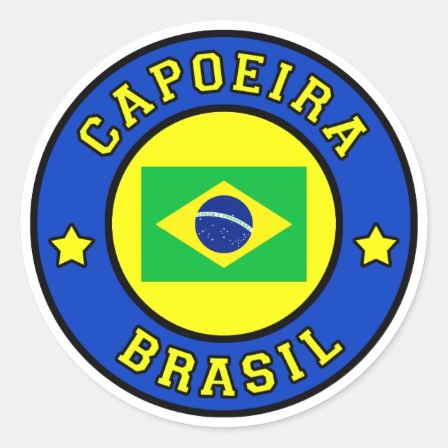 Capoeira Brasil Runder Aufkleber (Vorderseite)