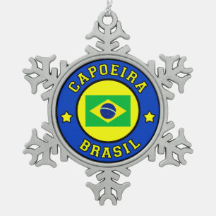 Capoeira Brasil Schneeflocken Zinn-Ornament