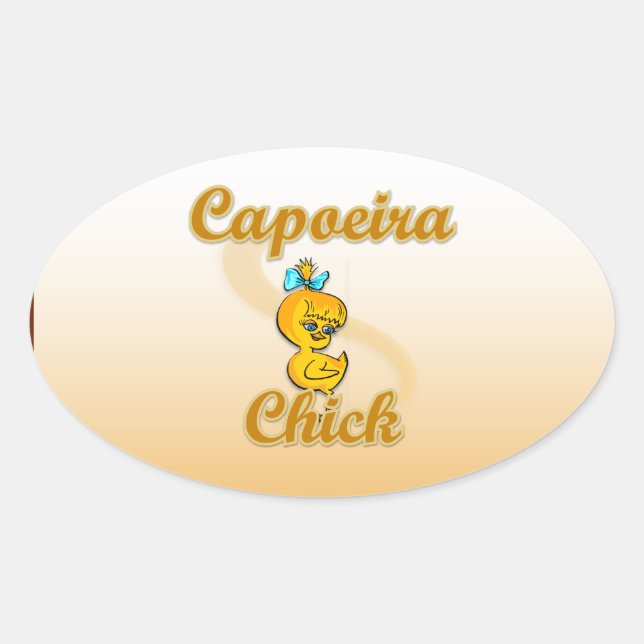 Capoeira Chick Ovaler Aufkleber (Vorderseite)
