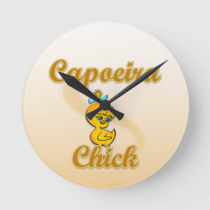 Capoeira Chick Runde Wanduhr