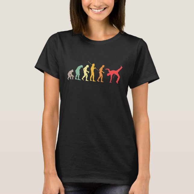 Capoeira Evolution Strong Trainer Retro Motif Ment T-Shirt (Vorderseite)