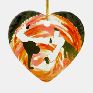 capoeira Liebe-Mixed Martial Arts-Kriegskunstaxt Keramikornament