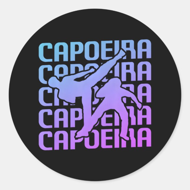Capoeira Martial Arts Runder Aufkleber (Vorderseite)