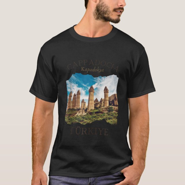 Cappadocia Kapadokya Türkei Liebe Tal Souvenir V T-Shirt (Vorderseite)