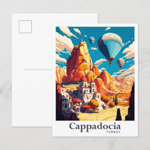Cappadocia Spanien Vintage-Reiseporträt Postkarte