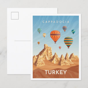 Cappadocia Türkei Kunst-Vintage Postkarte