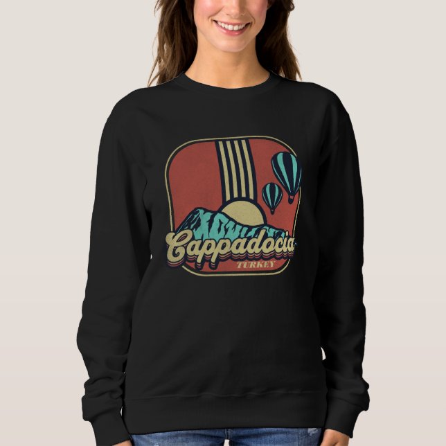 Cappadocia Turkey Hot Air Ballooning Retro Vintage Sweatshirt (Vorderseite)